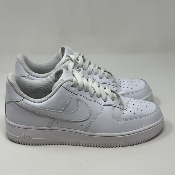 Nike Shoes - Nike Air Force 1 '07 Low Womens 9.5 Triple White Leather Athletic Shoes Sneakers